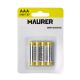 Pila Maurer Alcalina AAA / LR03  (Blister 4 Piezas)