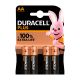 Pila alkalina duracell plus power aa - lr06 1,5v (blister 4 unid.) ø14,5x50,5mm