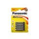 Pila alkalina panasonic bronze aaa - lr03 1,5v (blister 4 unid.) ø10,5x44,5mm